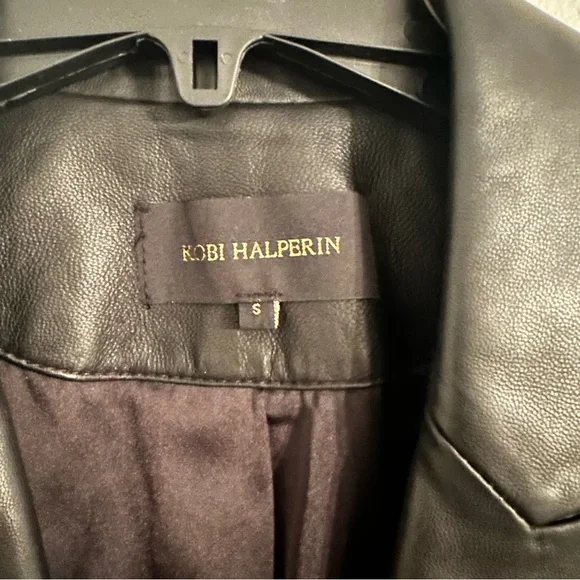 Kobi Halperin - Black 100% Genuine Leather Blazer - Size Small - Picture 6 of 9